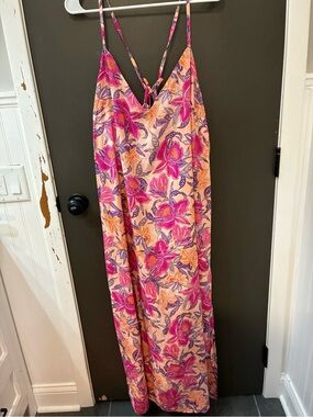 NWT Old Navy Pink Orange Floral Maxi Dress